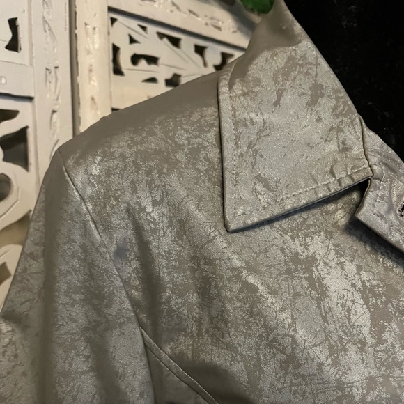 🥰HOST PICK🥰 VINTAGE LOUISE PARIS PERFECT SILVER GRAY WATER PROOF JACKET COAT - Picture 6 of 12